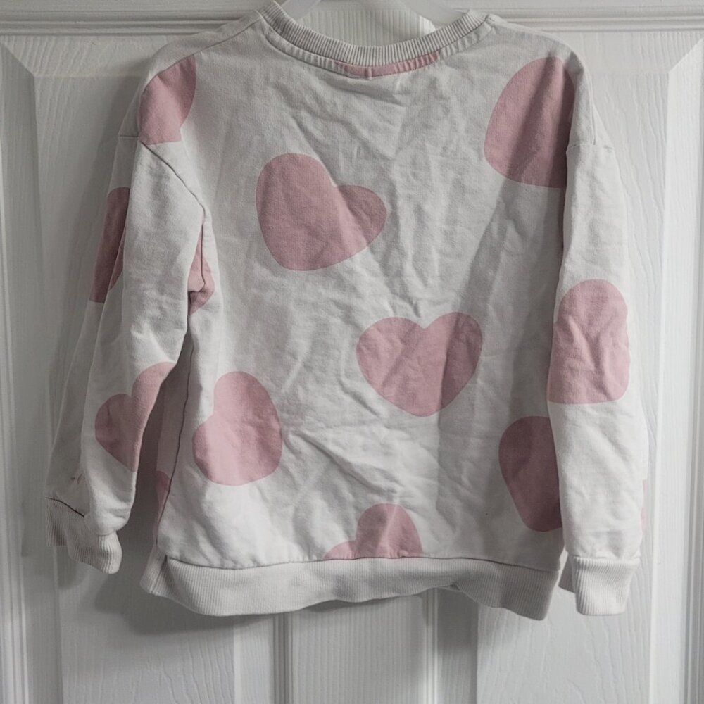 #537 Blue Bingo Heart Sweater sz approx 4T - Picture 3 of 5